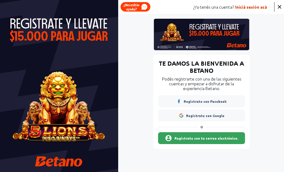 registro 5 lions megaways